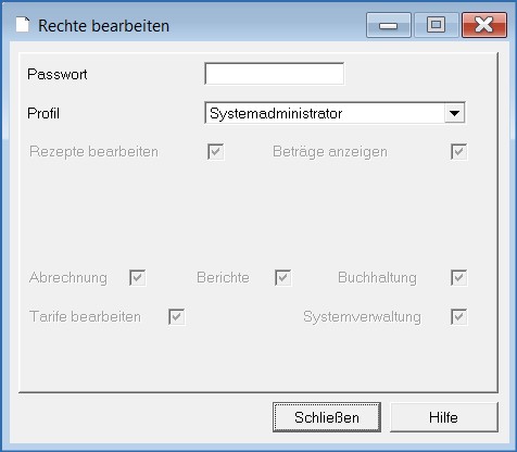 Rechte Systemadministrator